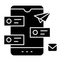 Trendy design of send mobile messages vector