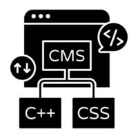 Unique solid design icon of web coding vector