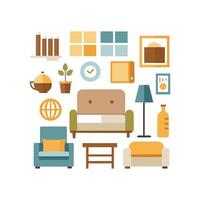 Stylish Icons for Chic Sofa Designs vector