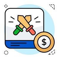 A flat design, icon of swords game vector