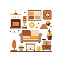 Stylish Icons for Comfortable Sofa Designs vector