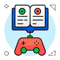An icon design of game rules book vector