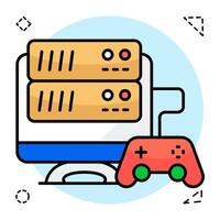 Premium download icon of game server vector