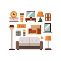 Chic Icons for Comfortable Sofa Essentials vector