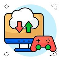 Editable design icon of cloud game transfer vector