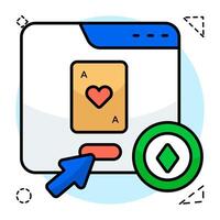 A flat design icons of online gambling vector