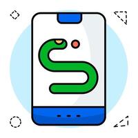 A flat design, icon of mobile snake s vector