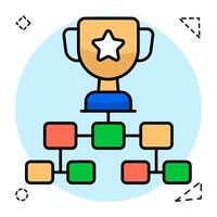 Conceptual flat design icon of trophy cup vector
