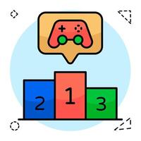 Position ranking board, icon of game podium vector