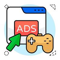 Creative design icon of game ad vector