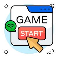 A flat design, icon of games start vector