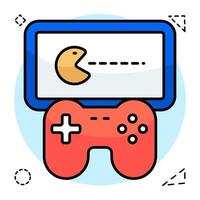Creative design flat icon of bubble eating game vector