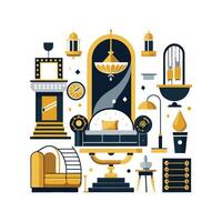 Distinctive Icons for Luxury Interior Features vector