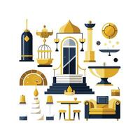 Stylish Icons for Elegant Interiors vector