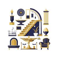 Quality Icons for Luxury Interior Design Features vector