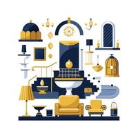 Chic Icons for Luxury Design Features vector