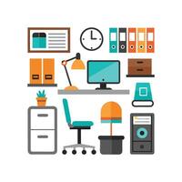 Essential Icons for Office Desk Design vector