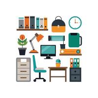 Stylish Icons for Functional Desk Designs vector