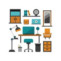 Creative Icons for Functional Office Desks vector