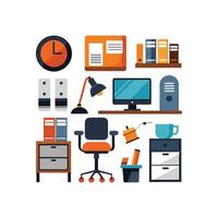 Elegant Icons for Modern Desk Organization vector