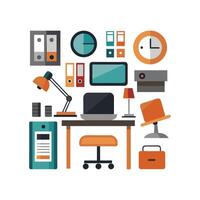 Chic Icons for Office Desk Essentials vector
