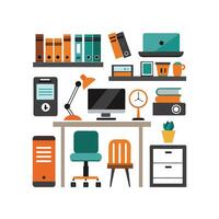 Chic Icons for Modern Desk Essentials vector