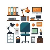 Stylish Icons for Elegant Desk Solutions vector