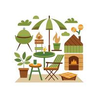 Creative Icons for Modern Garden and Patio Designs vector