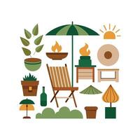 Dynamic Icons for Trendy Outdoor Living Spaces vector