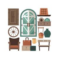 Chic Icons for Rustic Interiors vector