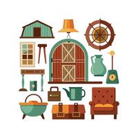 Chic Icons for Elegant Rustic Decor vector