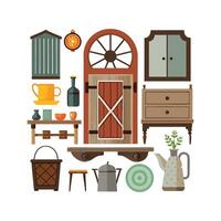 Stylish Icons for Rustic Home Decoration. vector