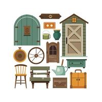 Elegant Icons for Stylish Rustic Furnishings vector