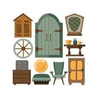 Elegant Icons for Vintage Rustic Home Decor vector