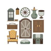 Stylish Icons for Rustic Home Elements vector