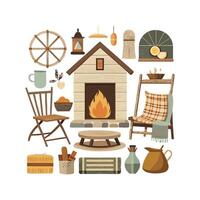 Sophisticated Icons for Engaging Rustic Farmhouse Designs vector
