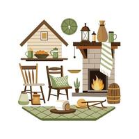 Stylish Icons for Rustic Farmhouse Design Inspirations vector