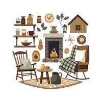 Elegant Icons for Captivating Rustic Home Designs vector