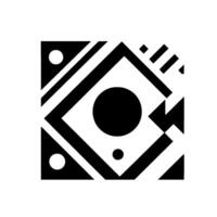 Geometric Black and White Composition Square pattern featuring circles, lines, and a chevronlike shape with negative space. vector
