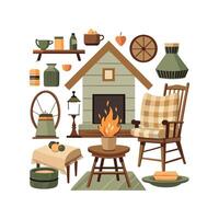 Sophisticated Icons for Farmhouse Interior Decoration vector