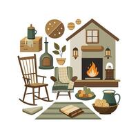 Charming Icons for Rustic Farmhouse Interior Style vector