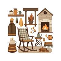 Illustrative Icons for Dreamy Rustic Farmhouse Interiors vector