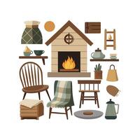 Sophisticated Icons for Luxurious Rustic Interiors vector
