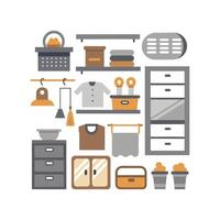 Chic Icons for Storage Solutions Shelving vector