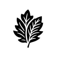 Silhouetted Black Leaf on White Background A Simple, Elegant, and Minimalist Botanical Illustration. vector