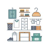 Elegant Icons for Stylish Storage Shelving vector
