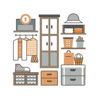 Chic Icons for Beautiful Storage Solutions vector