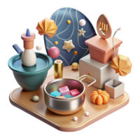 serene rustic Cooking Class Instruction Scene Cutout for Culinary Education original png