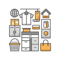 Stylish Icons for Efficient Storage Systems vector