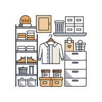 Chic Icons for Stylish Shelving Solutions vector